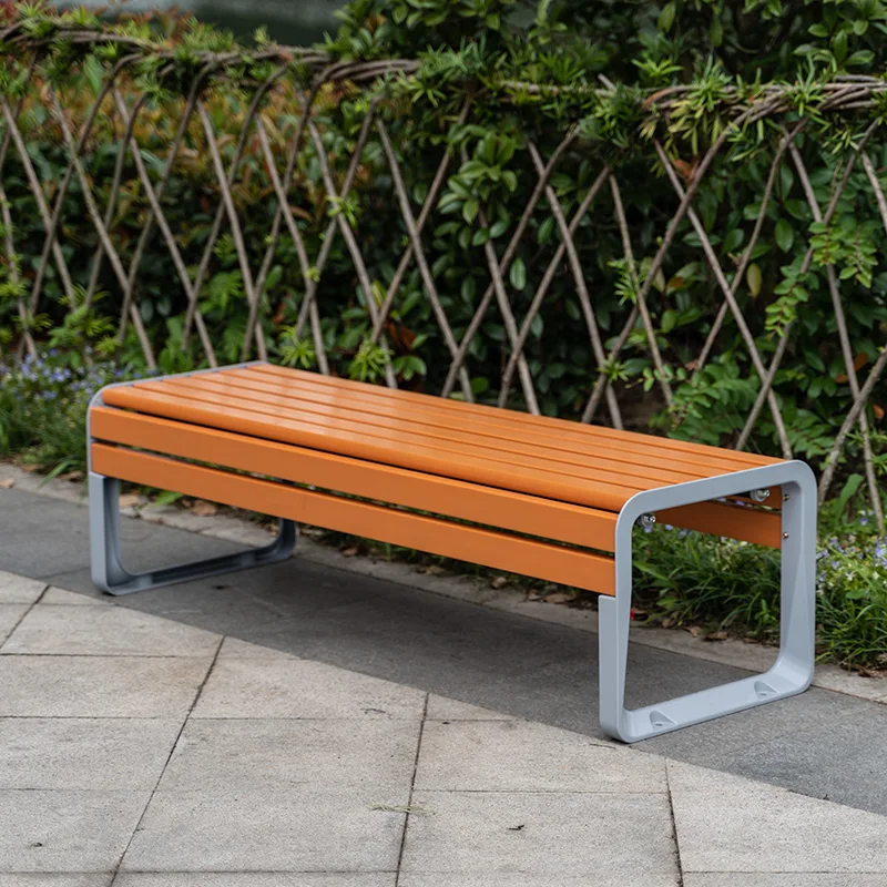 Garden Furniture Leisure Backless Street Plastic wood Public Modern Waiting Outdoor Patio Park Bench