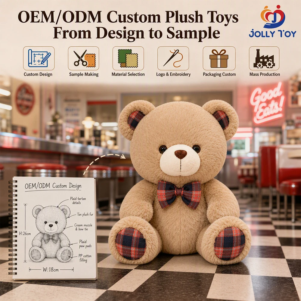 Urso de pelúcia personalizado, 12 polegadas, macio, em algodão, com serviço de etiqueta de marca, fabricante de brinquedos de pelúcia para clientes corporativos