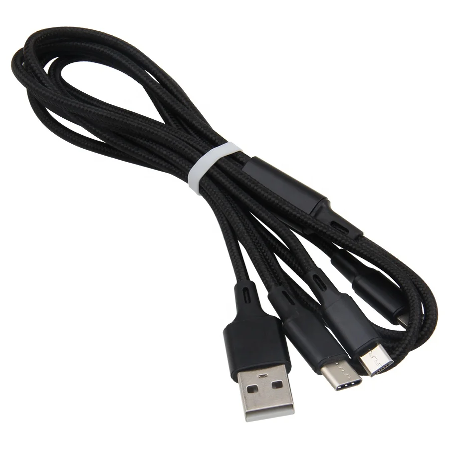 Multi USB Charging Cable 3 in 1 USB Charging Cables Line Charger for iPhone Type C Android Phone Charge Wire