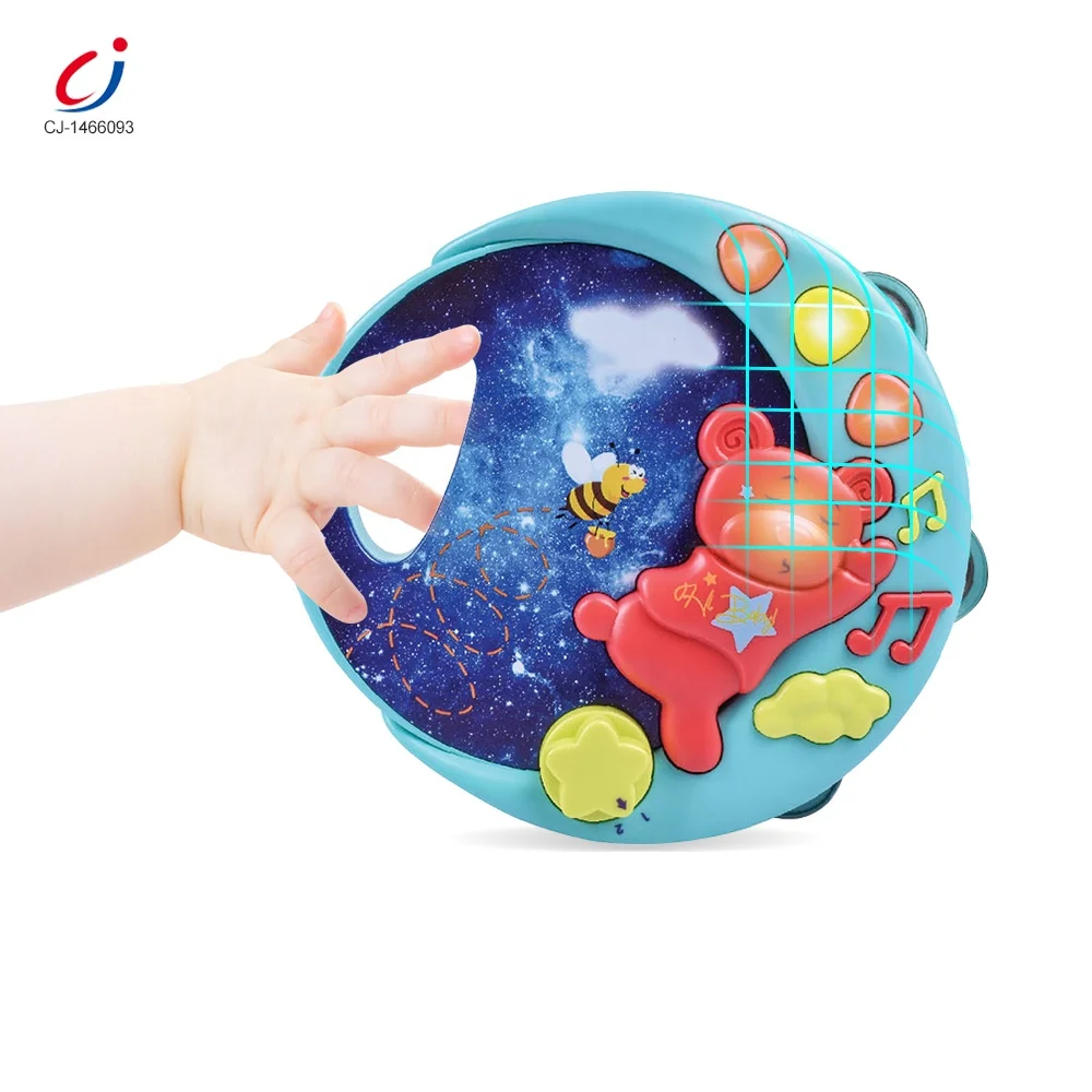 Abs материалов для раннего развития детей музыкальные детские погремушки игрушки, Функциональные электрические пластиковые детские бубен для детей