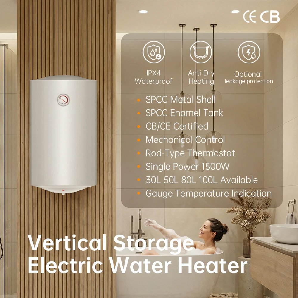 30L Metal Shell Wall Mounted Water Tank Storage Electric Water Heater for Home Bathroom and Hotel manufacture