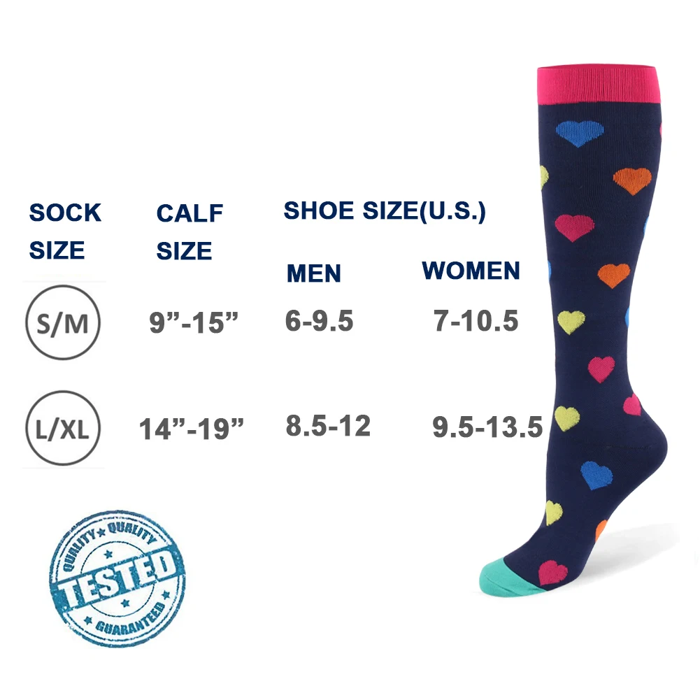 Custom Compression Socks Stockings Mens Knee High Socks Colorful Nurse Medical Compression Socks 5319