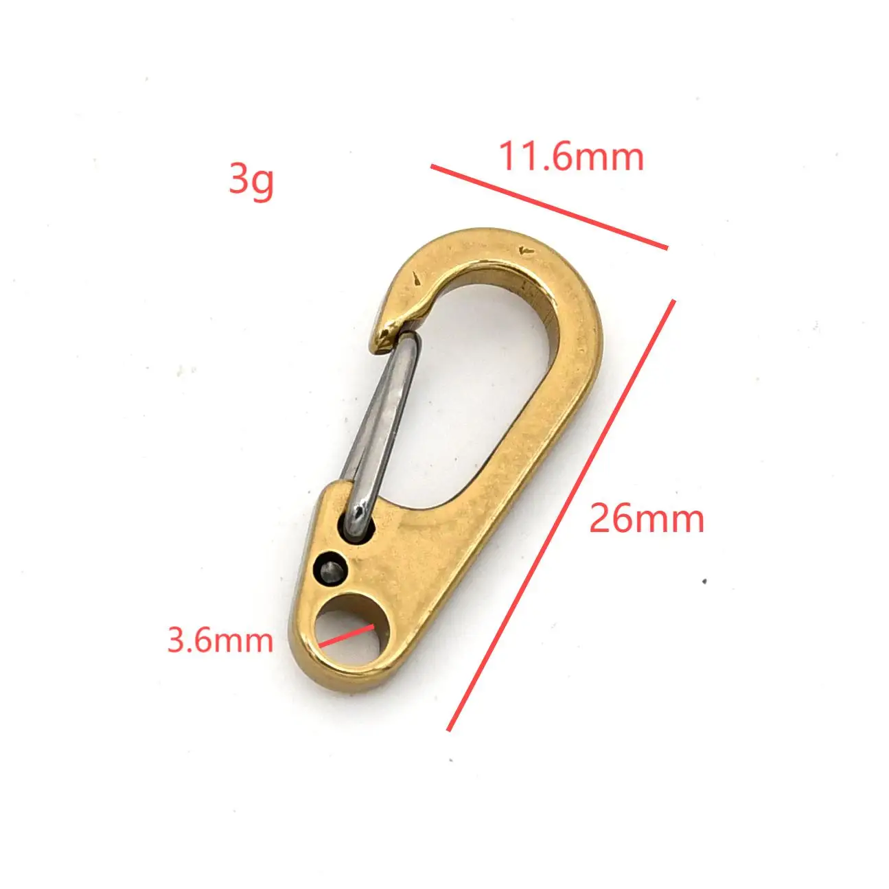 Brass Belt Hook - Solid Brass Spring Clasp for Leather Strap