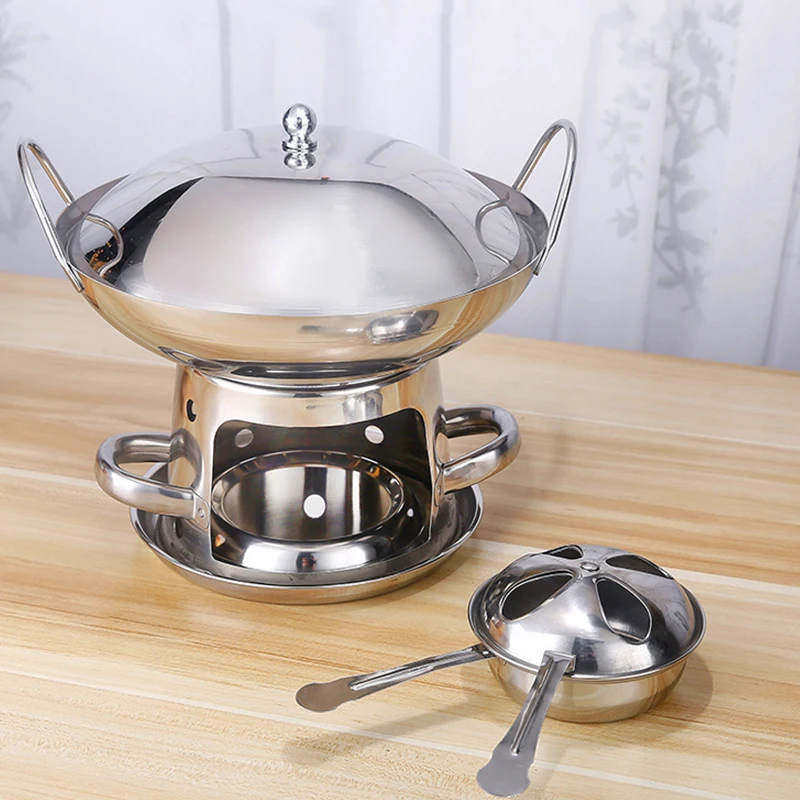 Stainless Steel Buffet Cooking Pot Stove Outdoors Camping Portable