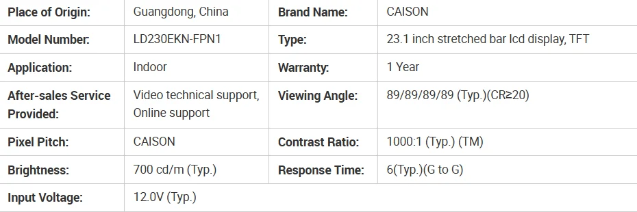 Specifications