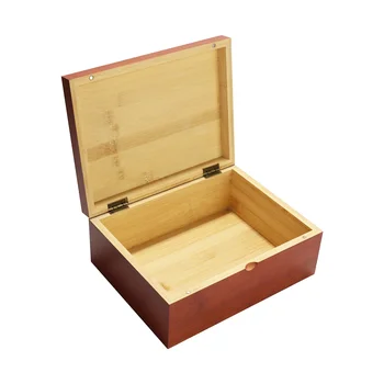 wooden & bamboo packaging Jewelry gift boxes wood desktop storage Organizer Container Craft box with lid