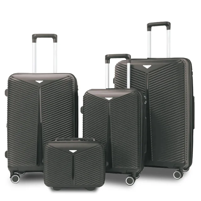 Factory Wholesale Fashionable Four-Piece Spinner Suitcases 14/20/24/28 Inch PP Trolley Case for Cross-Border Foreign Trade