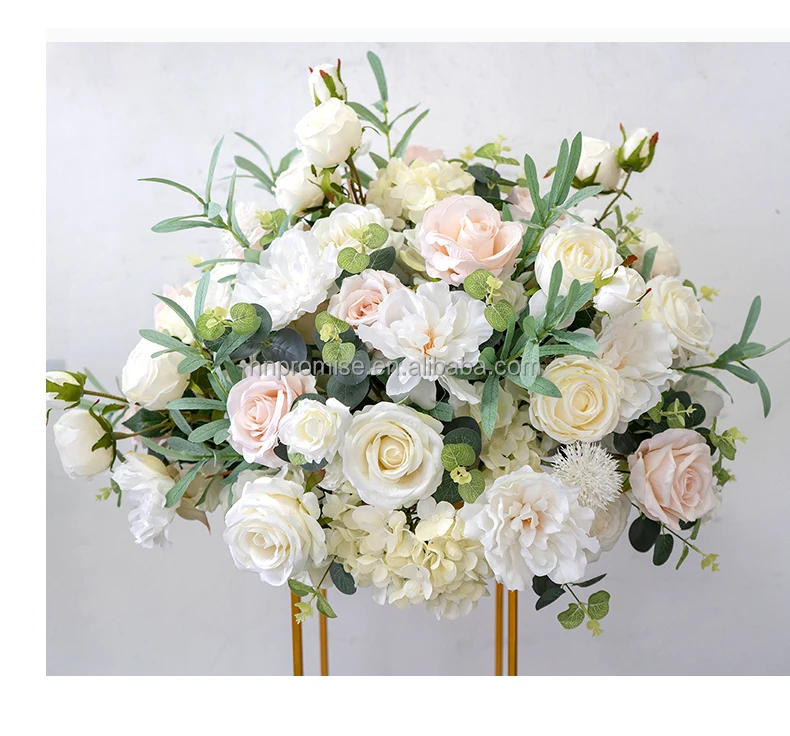 Wholesale White Rose Artificial Flower Ball Wedding Guide Bouquet Table