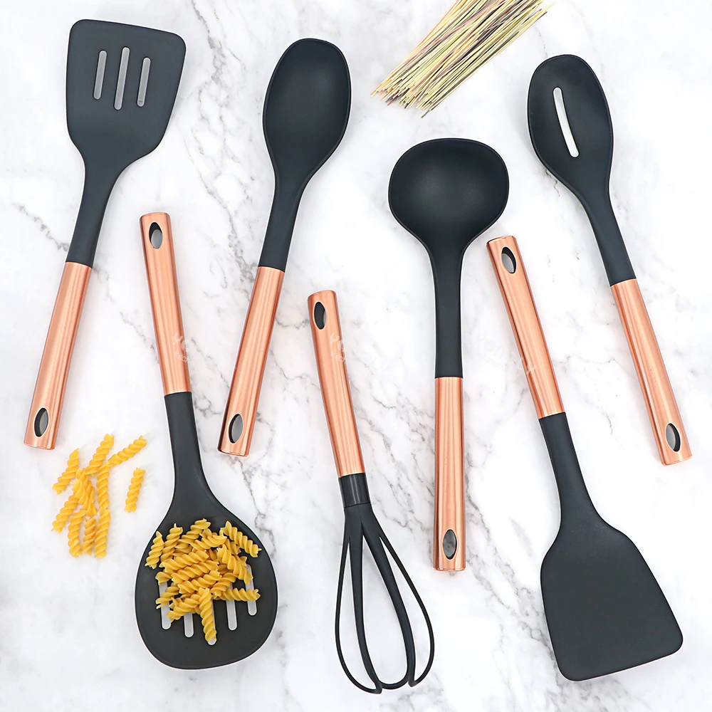 kitchen utensils set with copper handle