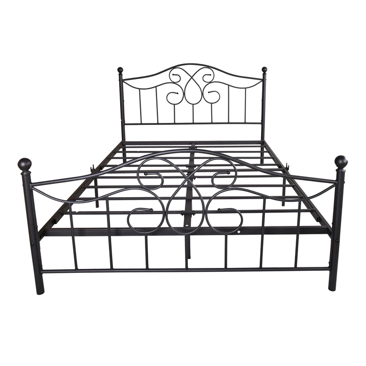 Luxury Vintage Sturdy Metal Bed Frame Queen Size And Metal Beds No Box ...