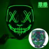 Maschera con cuciture a forma di V per occhi e bocca, colore verde smeraldo