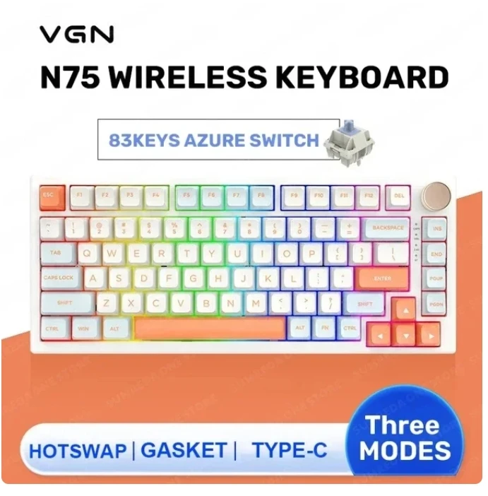 VGN N75 Pro ゲーミングメカニカルキーボード 無線RGB 83キー