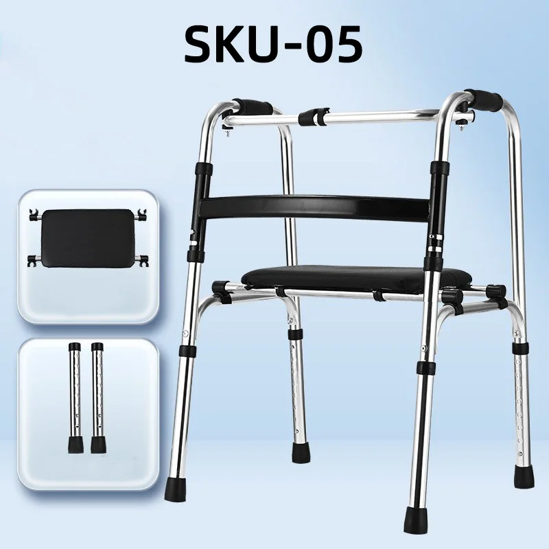 Factory Direct Sale Foldable Aluminum Alloy Walker with Wheels Walking Aids for the Disabled Direct From the Source manufacture