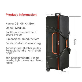 Godox CB-06 Trolley Box Camera Storage Bag Light Stand Trolley Bag and Photography Equipment Kit Bag detail image