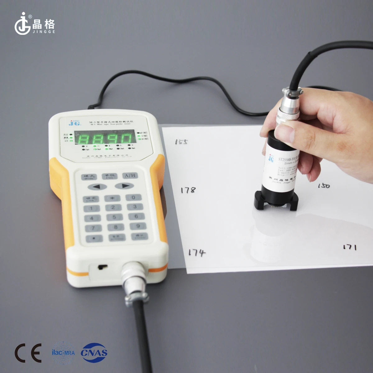 Handle Digital 4 Point Probe Sheet Resistivity Tester square Resistance Meter
