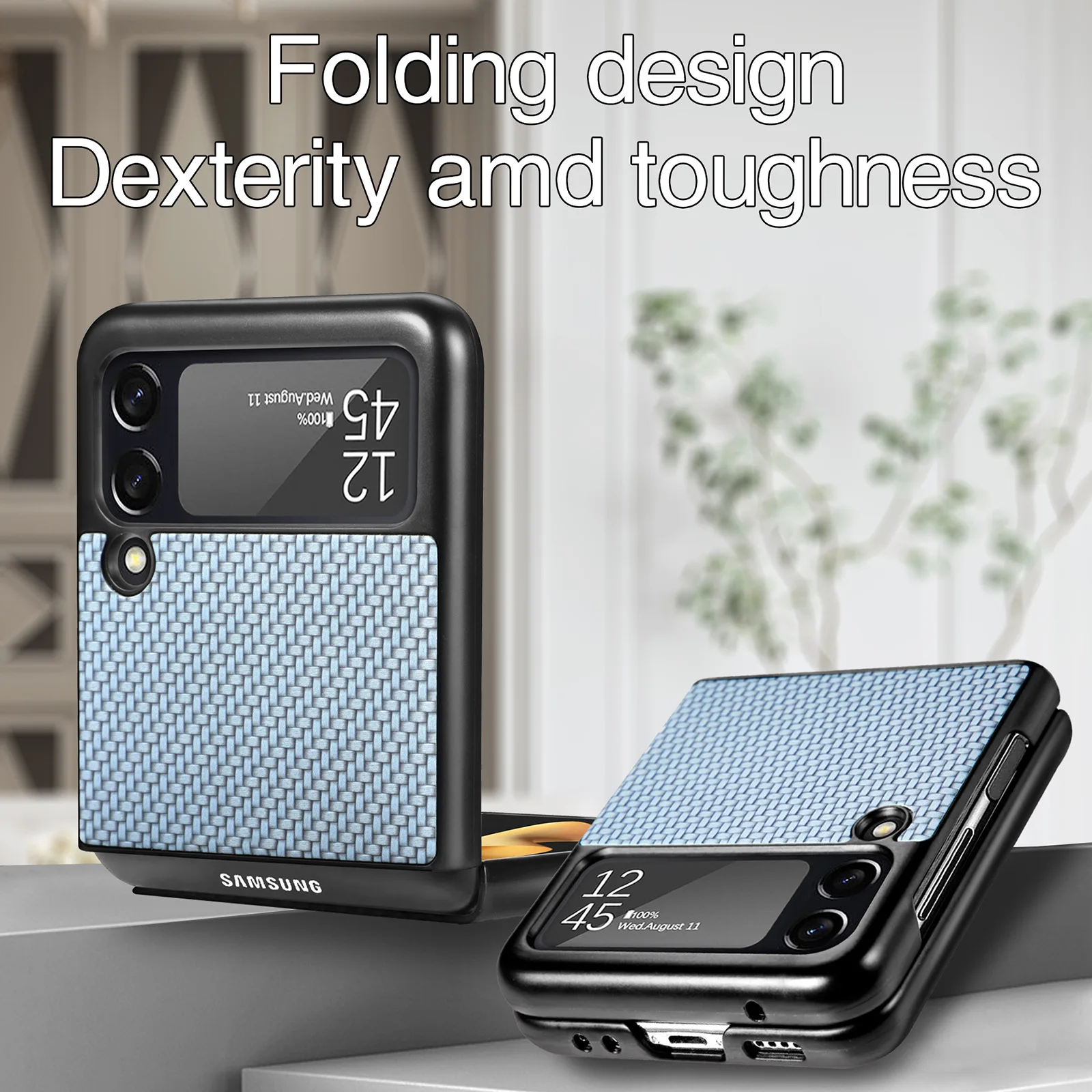 Foldable Hard Phone Shell Case for Samsung Galaxy Z Flip 3 Anti Slip Mobile Phone Cover for Samsung Z Flip 3
