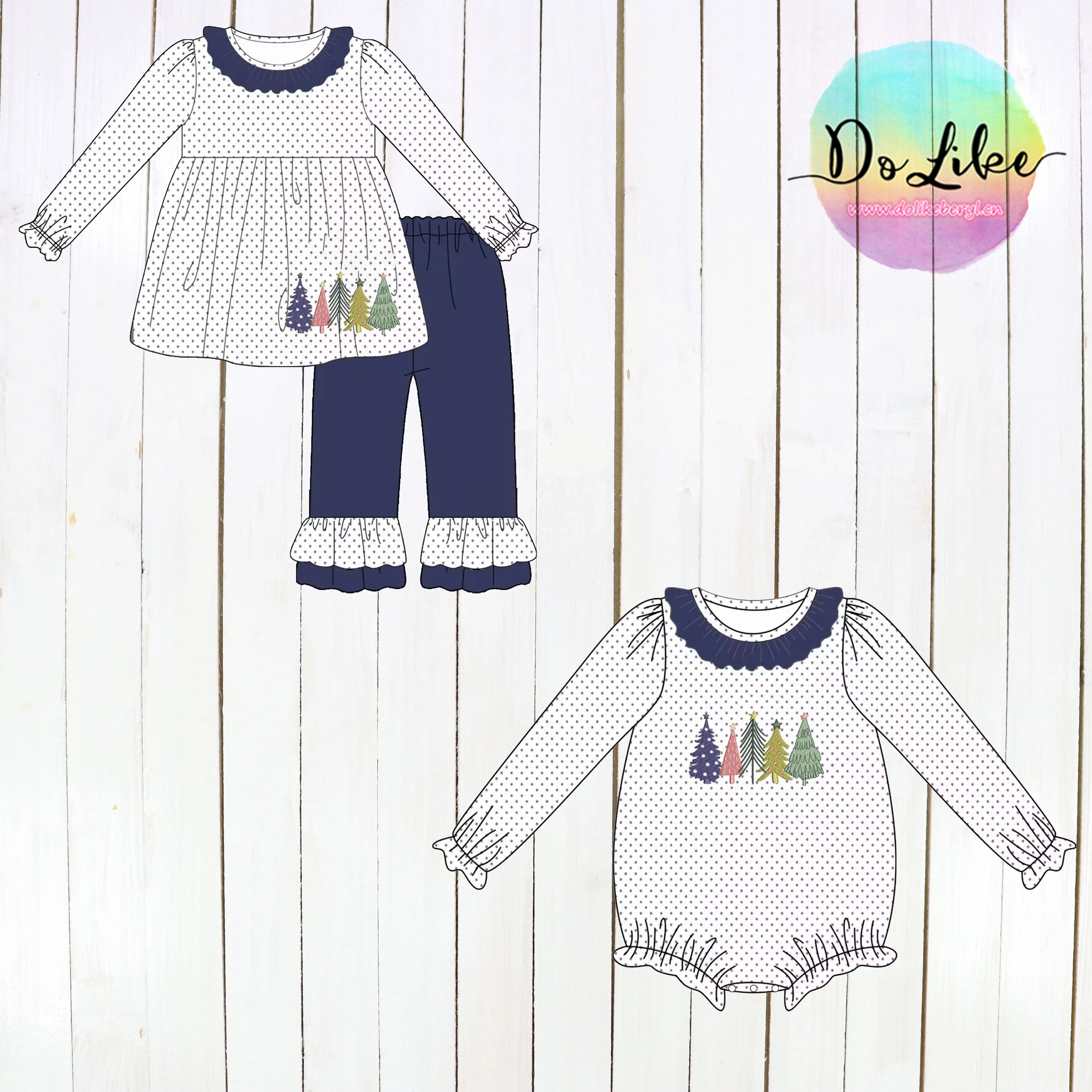 Dolike Christmas Santa Clothes Sets 2pcs Baby Clothing Pyjamas Kids Manufacturers Bamboo Pajamas