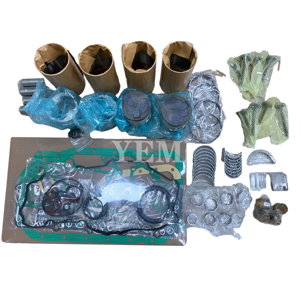 For Mitsubishi 4M40 Engine Cylinder Liner Kit With Full Gasket Kit Engine Bearings Set Valves Excavator Engine Parts