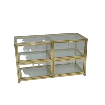 Collette Metal and Glass jewellery box completely customiseable and high quality display box for decoration