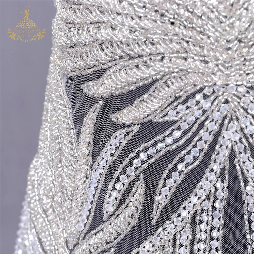 Свадебные Длинные нашивки со стразами Аппликация для свадебного