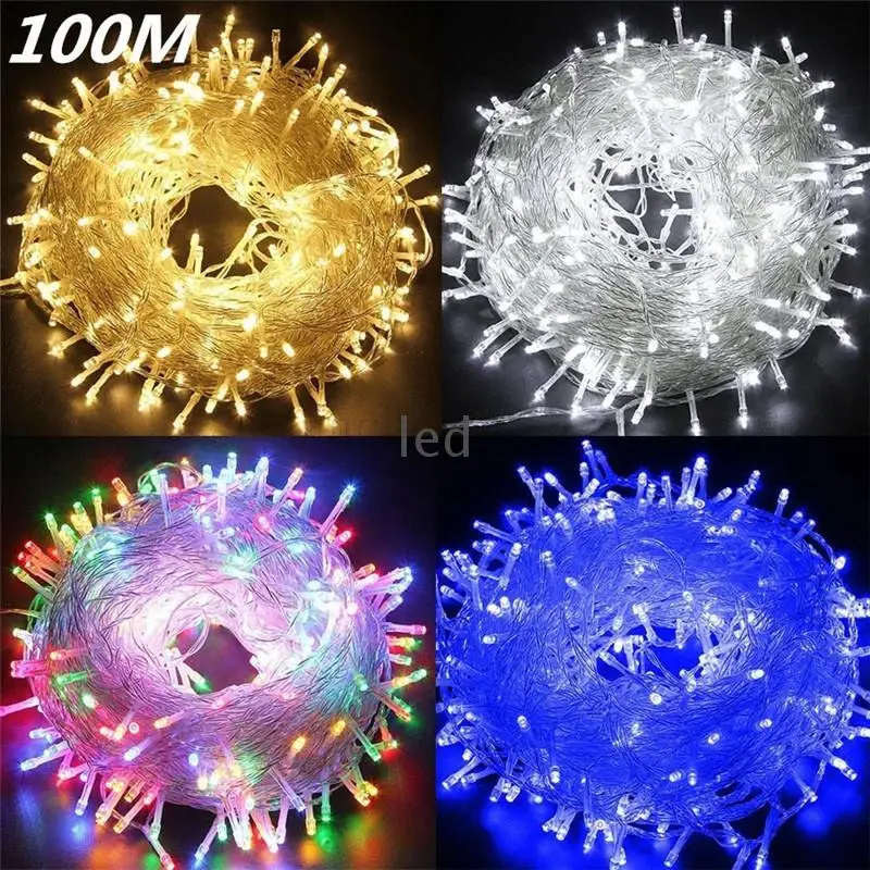 30m 50m Led Garland String Light Christmas Tree Fairy Light Wedding Decoration Waterproof Garden Indoor Outdoor Lamp 110v