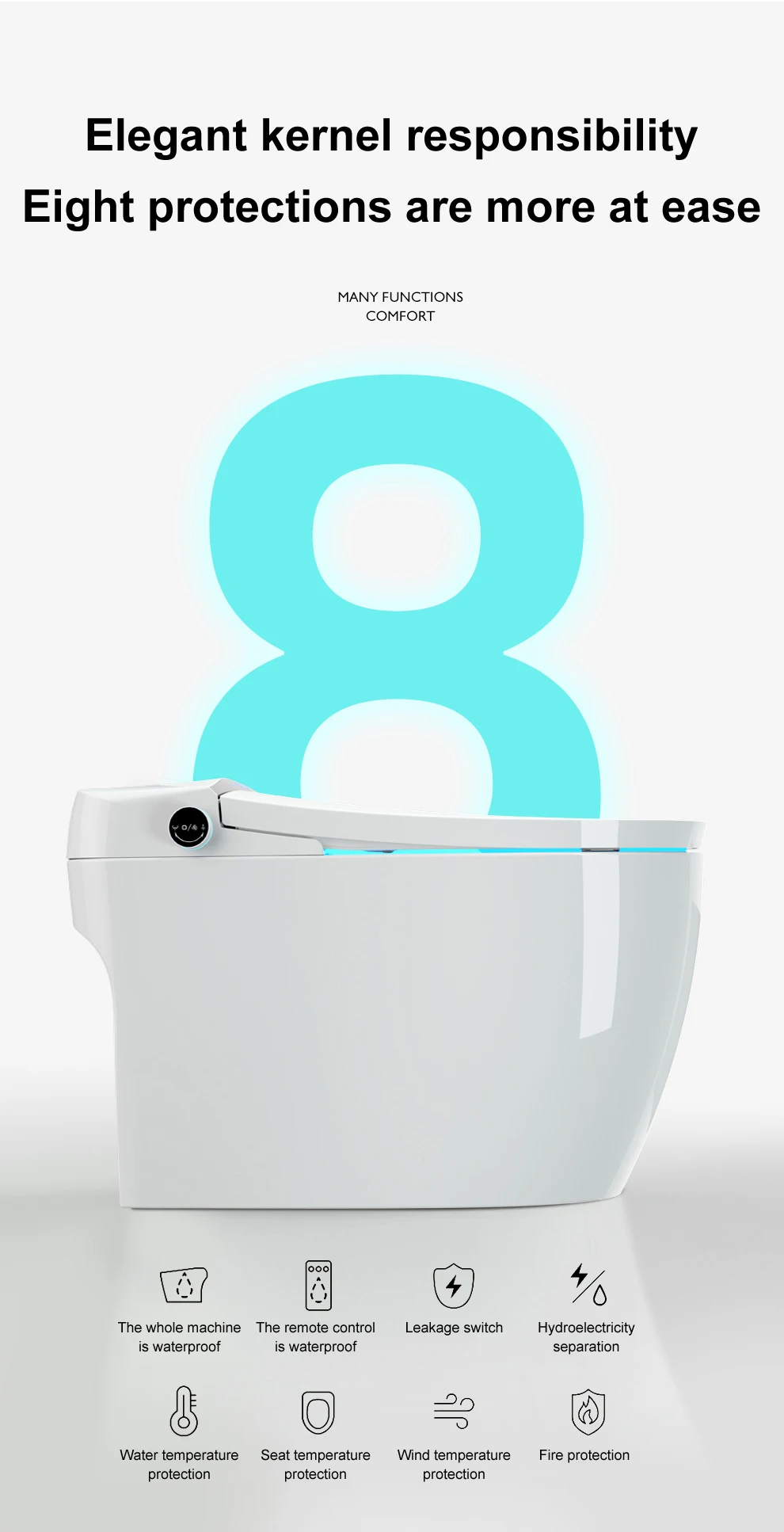 220v Japan One Piece Wc Self Cleaning Full Automatic Flush Sensor