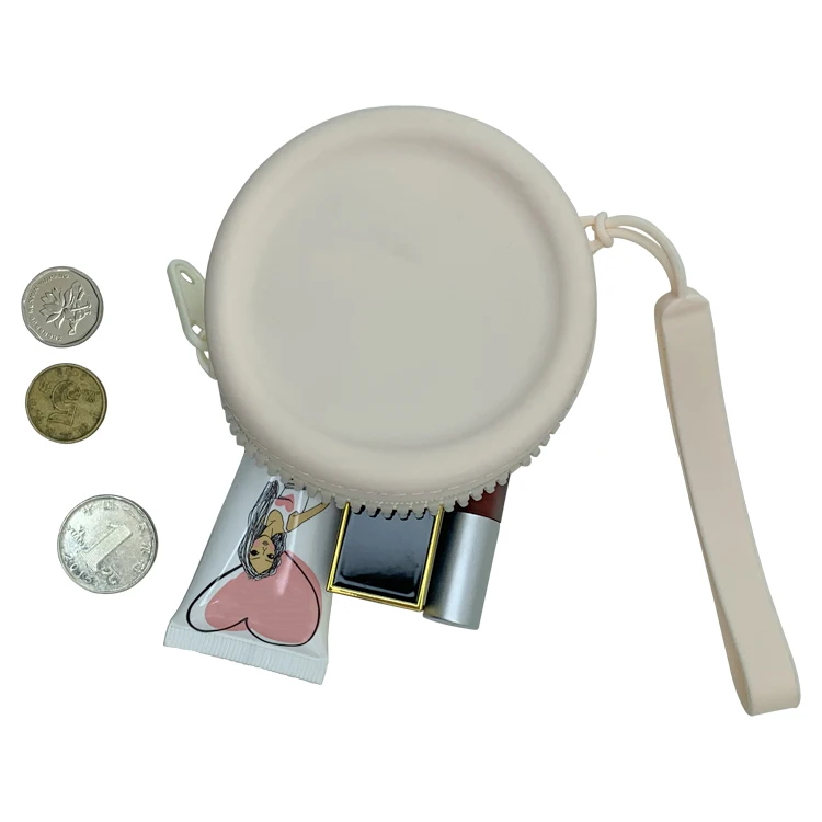 Небольшой кошелек на заказ круглый молнии Женский мини для монет с ремешком