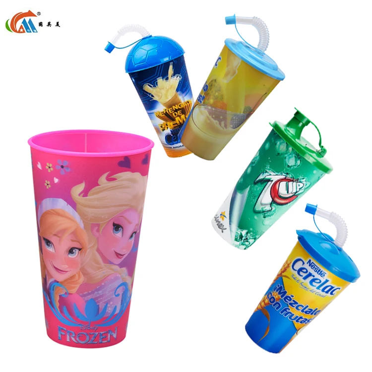 Promotional 360ml Cartoon Water Cup Foldable Plastic  Drink Cup for Bar Party