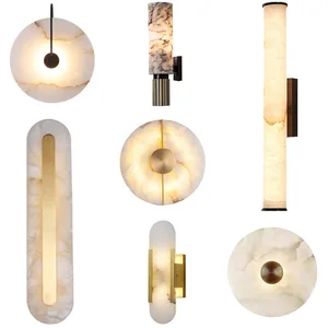 Zeal Lighting Alabaster Sconce Light Marble Wall Lamp for Bedside Background Wall Living Room