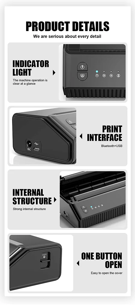 MHT-P8008 Tattoo Stencil Thermal Printer - Portable Copier for