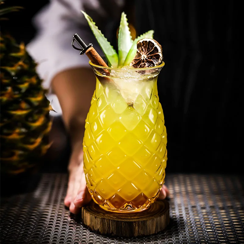 Pineapple Cocktail Glass Creative Embossed Cocktail  Juice Glass Mixing Glass