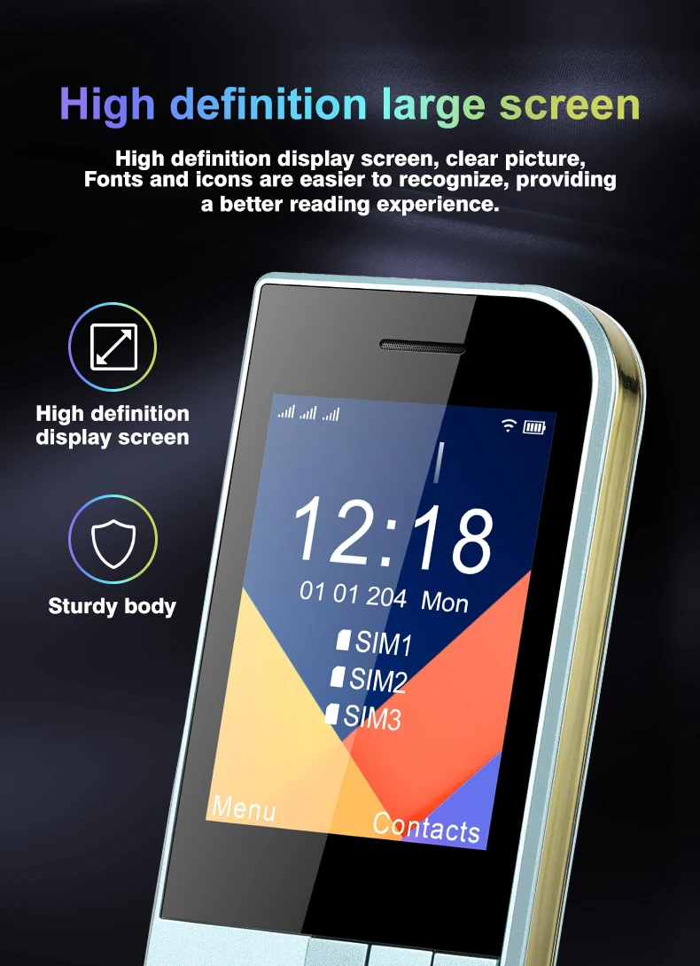 2025 New Feature Phone 3 SIM 2.8 Inch for nokia 7610 Senior Phone Keypad Big Button Senior Phone Global Version OEM ODM