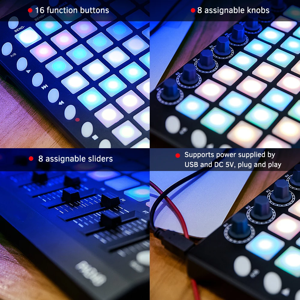 WORLDE PAD48 - Portable MIDI Drum Pad Controller with 48 Pads