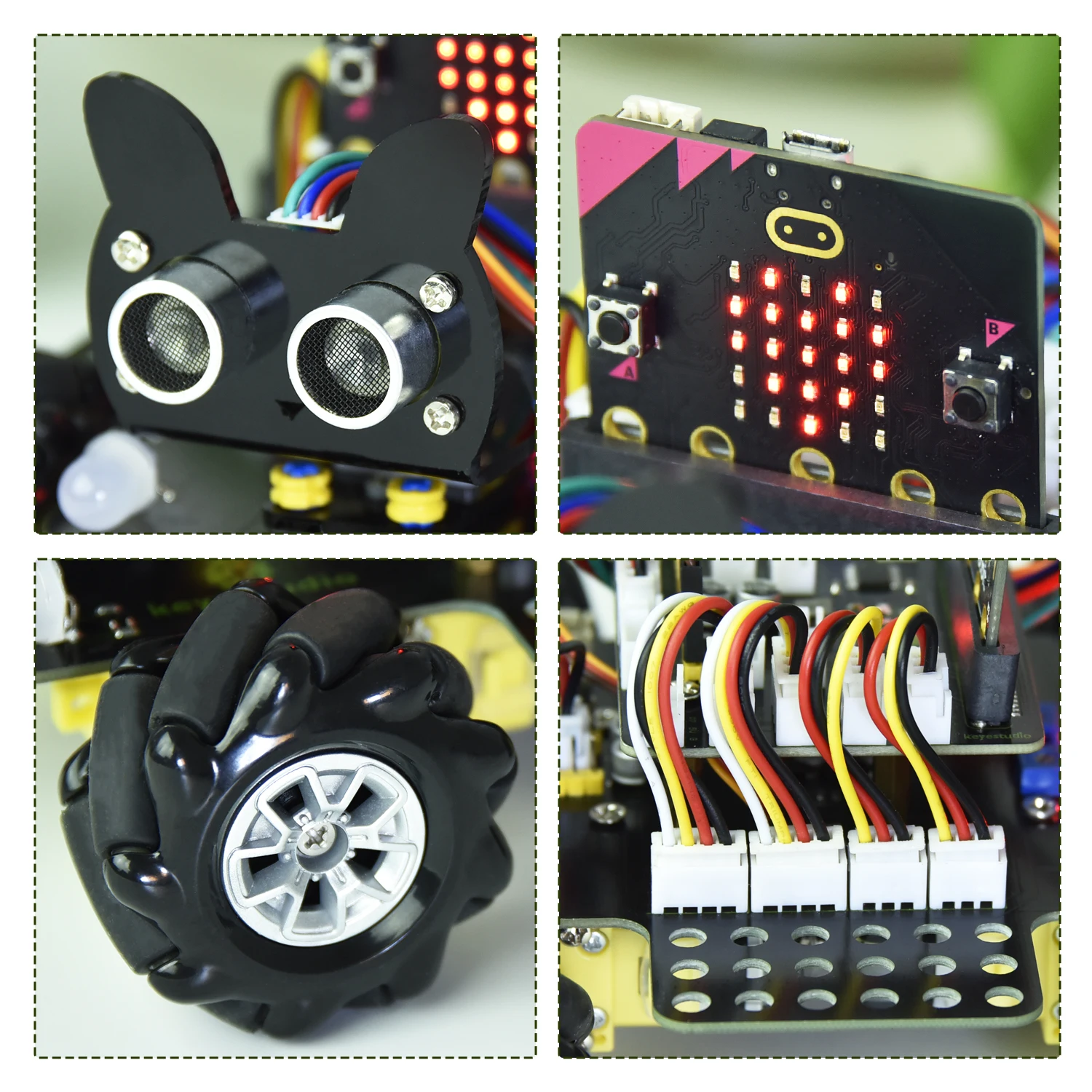 Keyestudioマイクロビット4WDロボットカーキット (STEMおもちゃ