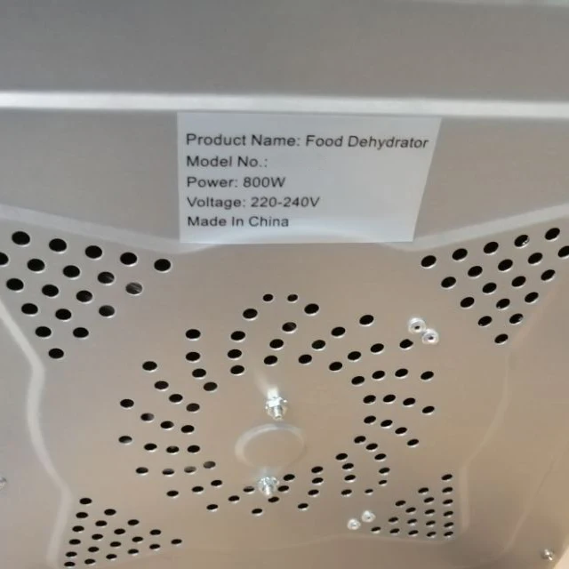 FD10A Commercial 10 Tray Vegetable Fruit Dehydrator Stainless Steel Ordinary Product 33*37*47cm 0-24 Hour Provided 29*37cm 30-90 - Image 6