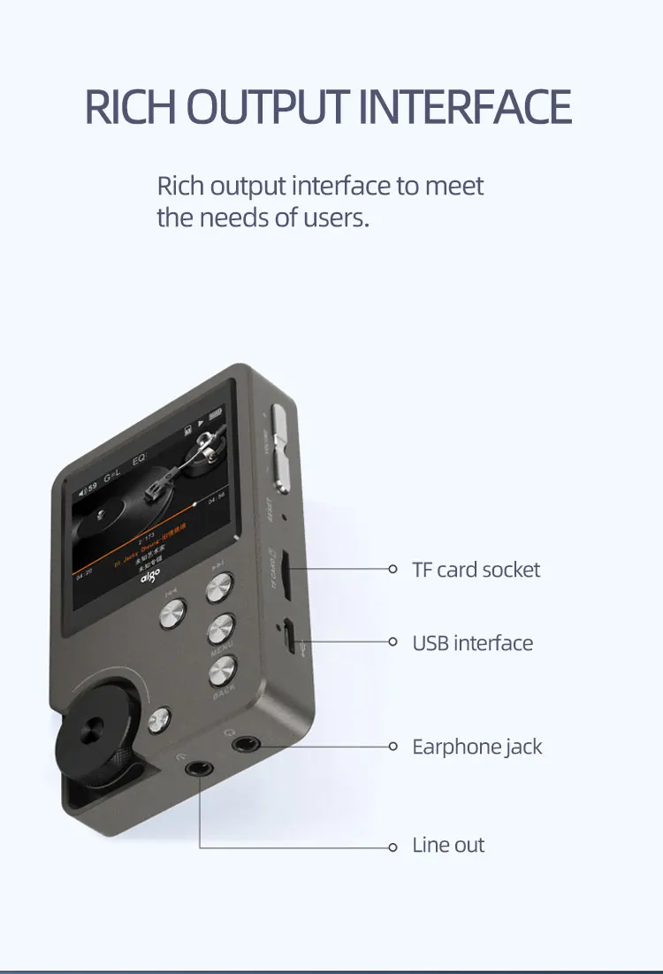 SHMCI Professional Music Audio Player Max Supports 128G TF Card DSD256 Lossless Hifi Player