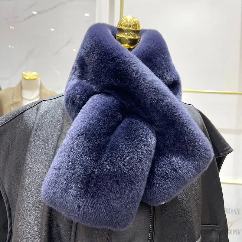 Rex Rabbit Fur Scarf Doublesided Thickening Warm Real Fur Winter