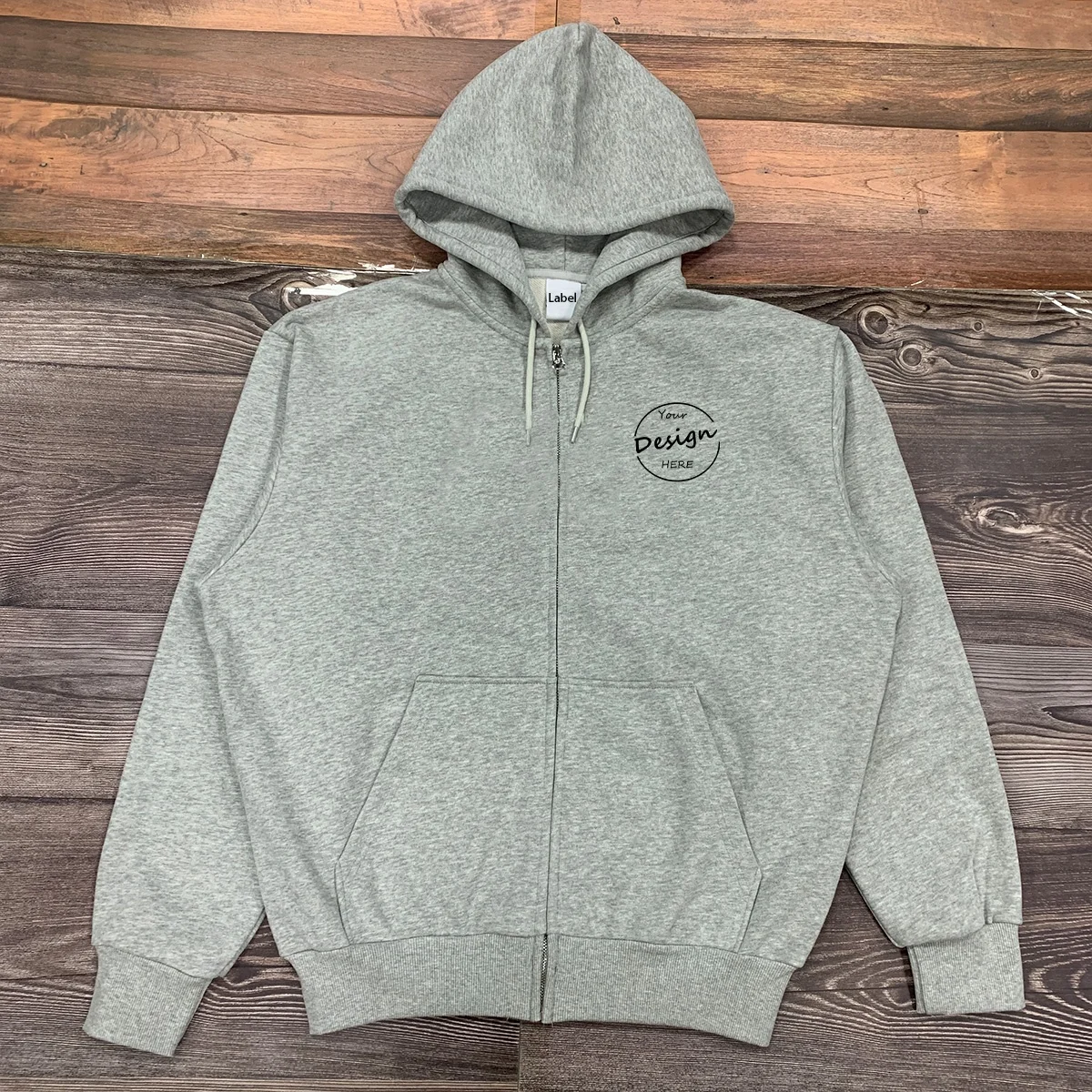 JL123C Factory Men’s Full Zip up Hoodies 500 Gsm Cotton Heavyweight Designer Pattern Embroidered Thick Hoodies Men