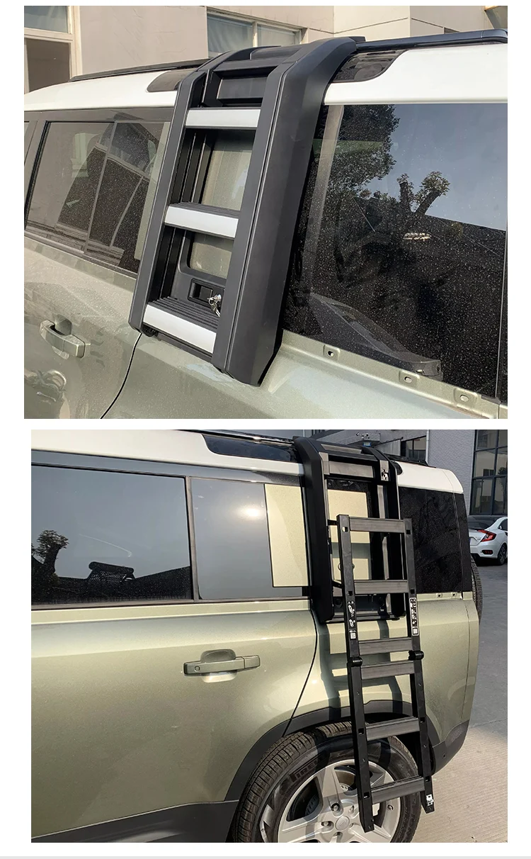 Foldable Side Door Ladder Aluminum Alloy Roof Side Ladder for Land Rover Defender L663 Other Accessories manufacture