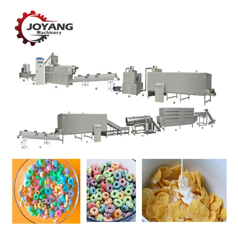 Automatic Roasting Fruit Loops Cheerios Production Extruder Breakfast Cereals Machine Plant Line
