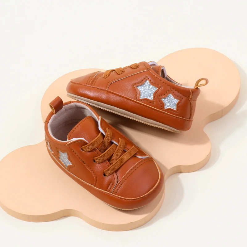 Wholesale New Arrival Anti-Slip TPR Soft PU Baby Dress Shoes with Flat Outsole for Boys and Girls Tollder Baby Walking Shoes factory