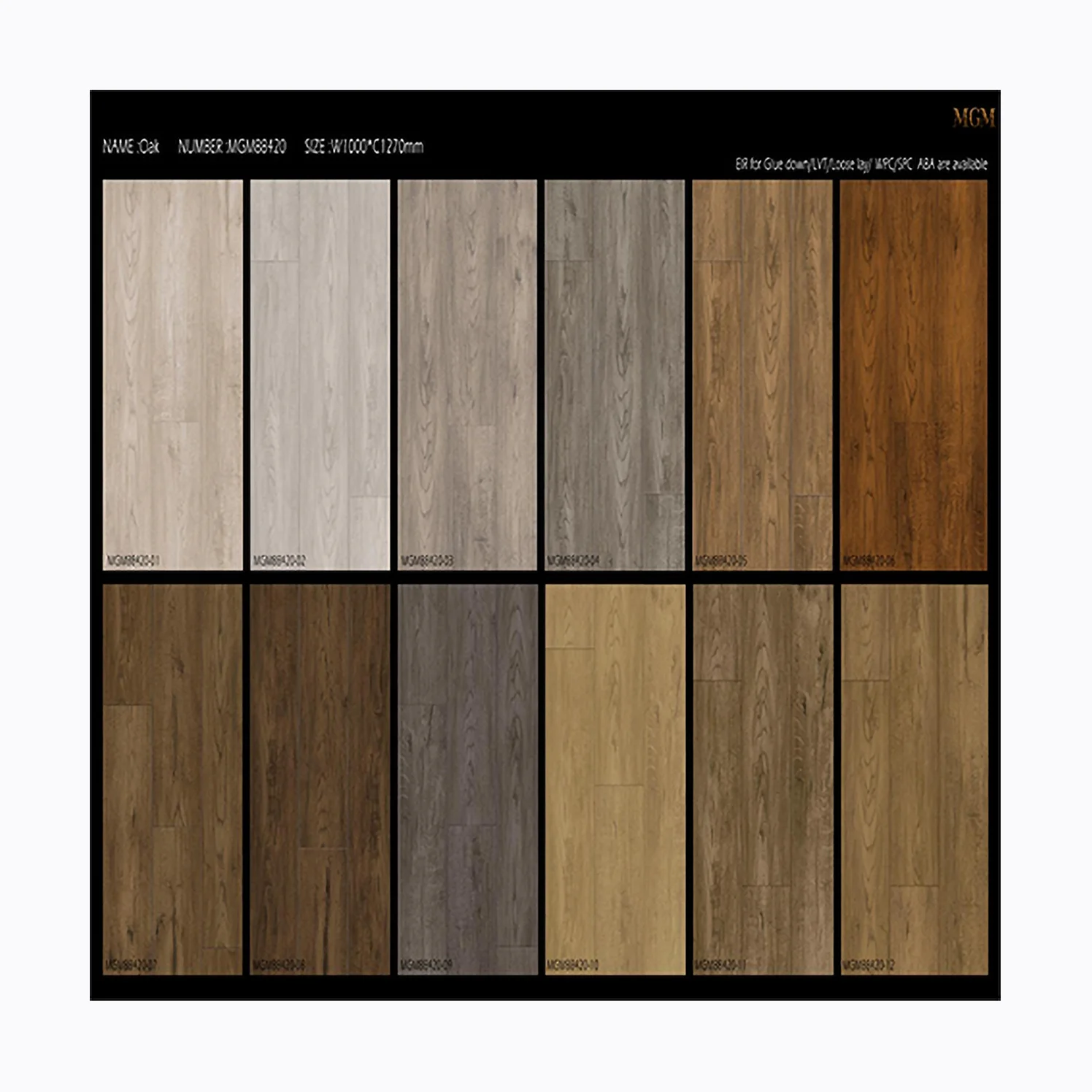 Popular New Design Rigid Core Wooden Colors PVC SPC Luxury Vinyl Plank Flooring