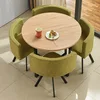 Green fabric chair set for dining table