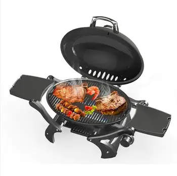 2 burners outdoor camping portable bbq gas grill car grills with removable trolley