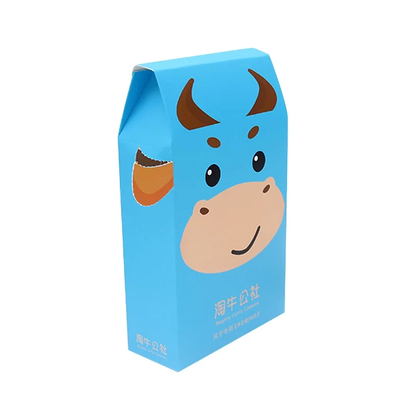 Jinayon Custom Design White Card Snack Soft Box With Cow Animal Shape Box For Chocolate Packaging