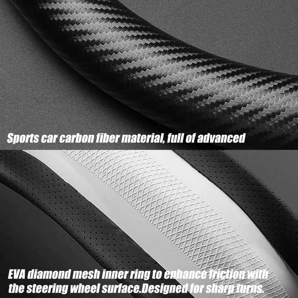 Car 3d Logo Stamped Steering Wheel Cover For Lynk&co 03 01 06 05 02 Anti Slip Carbon Fiber