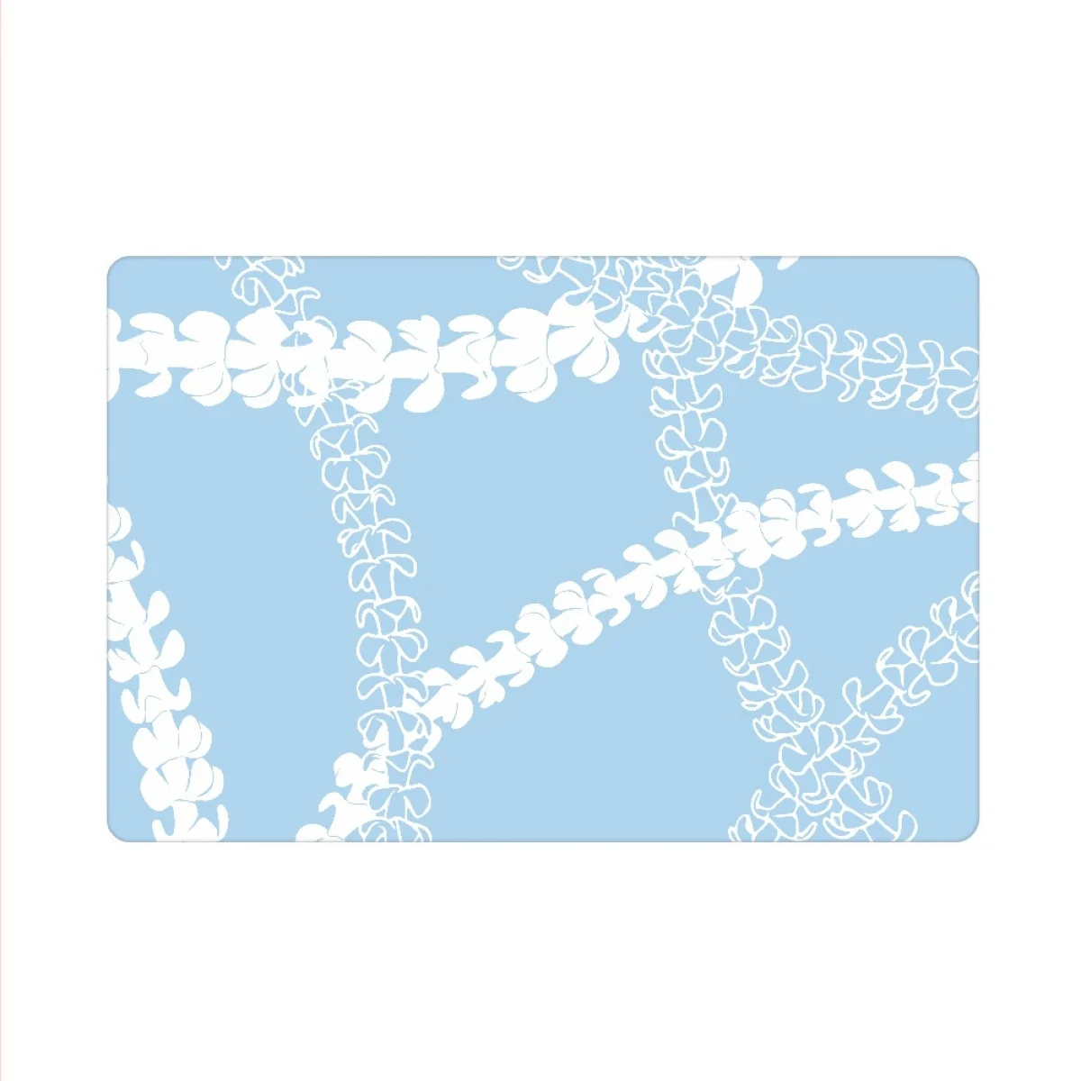Custom Rectangular Thin-Style Floor Mat Pop Art Waves With Three Puakenikeni Strands Print on Demand Rubber Material Floor Mat