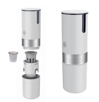 Mini Travel Coffee Maker, Portable Compatible K-Cup Capsule and Ground Coffee for Outdoor, Camping or Office Coffee Maker