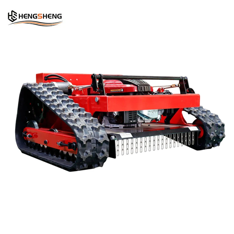 CE/EU/EPA Remote-controlled Tracked Lawn Mower Cutting Width 550mm Longxin Engine One-key Start 2.5 Acres Per Hour Robotic Mower