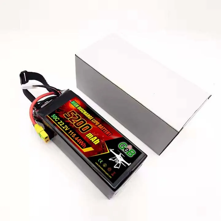 แบตเตอรี่โดรน 22.2V 5200mAh แบตเตอรี่ลิโพ 6s 50C 100C แบตเตอรี่ลิเธียมโพลิเมอร์ความจุสูงสำหรับของเล่นโดรน